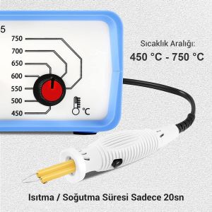 Powermaster PM-15903 Isı Ayarlı Ahşap Yakma Makinası 4 Uçlu Set+Tel Fırça
