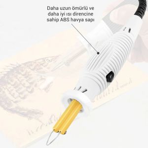 Powermaster PM-15903 Isı Ayarlı Ahşap Yakma Makinası 4 Uçlu Set+Tel Fırça