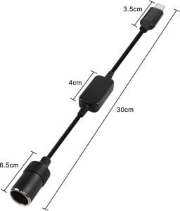 Powermaster Type-C 5Volt- 12V 1A Dişi Çakmak Çevirici 30cm Kablolu