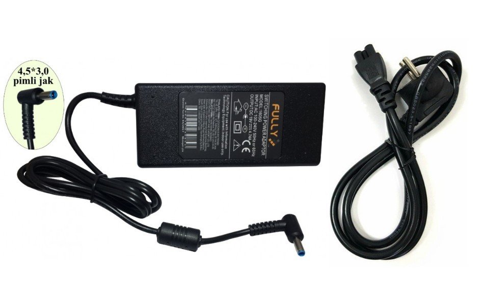 Fully 19V 4.74A HP Notebook Adaptörü İğne Uçlu 4.5x3.0mm