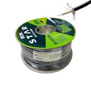 Ironstar RG6U6 Siyah Anten Kablosu 100Metre 48Tel