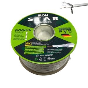 Ironstar RG6U6 Beyaz Anten Kablosu 100Metre 112Tel