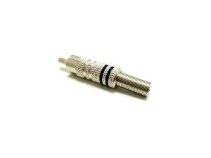 electroon RCA Erkek Fiş Metal Gümüş - Siyah Çizgili