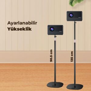 electroon Ayaklı Projeksiyon Tripod 90 - 135cm Ayarlanabilir Yükseklik Portatif Ayarlanabilir Projeksiyon Standı