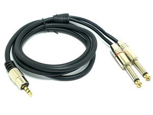 Winkel 3.5mm Stereo 2x6.3mm Mono Metal Jaklı Kablo 1.5mt
