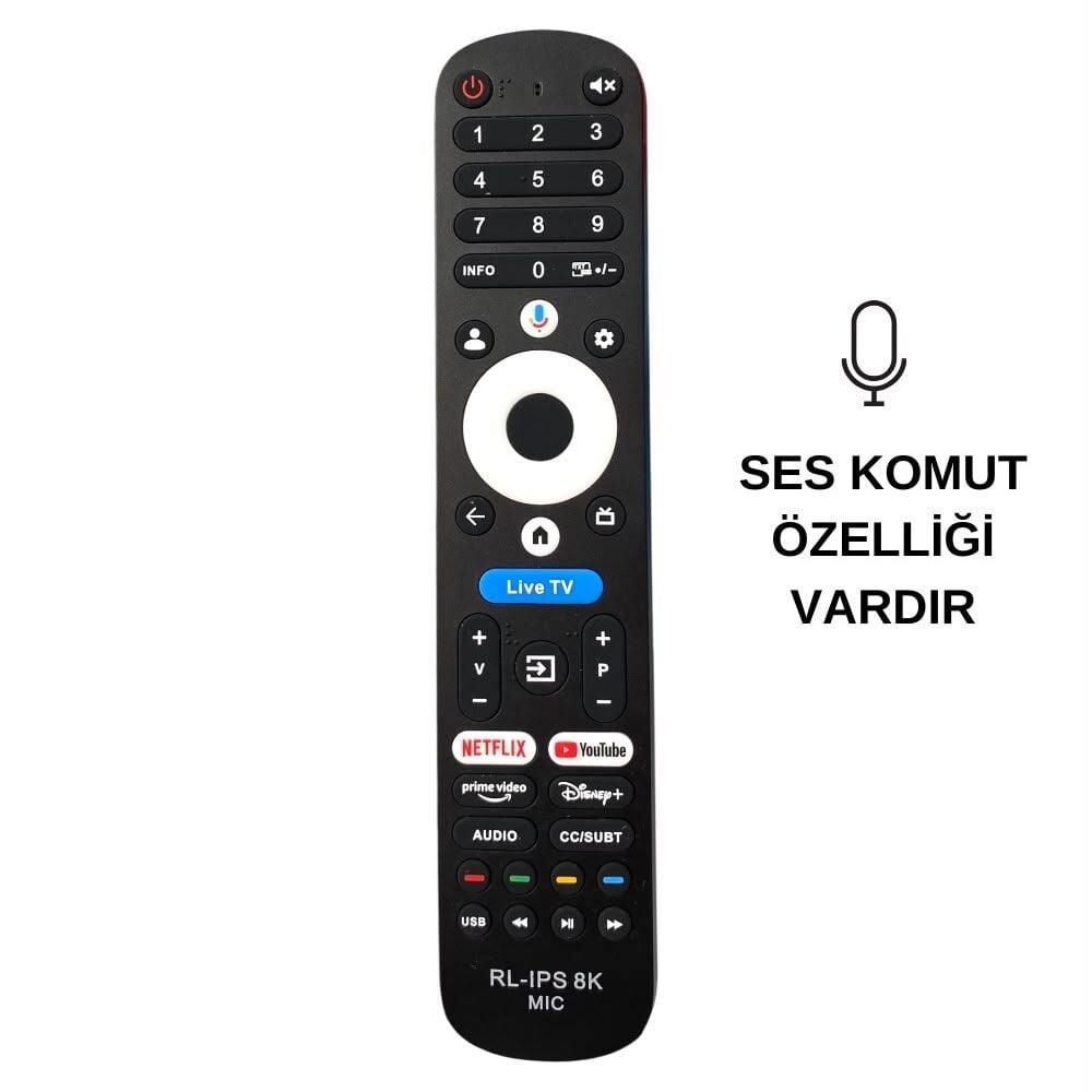 RedLine RL-IPS 8K QLED TV Kumandası - Ses Komutlu