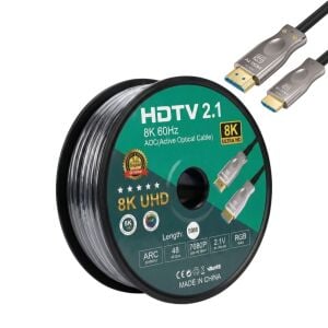 Fully 50metre 8K 60Hz AOC Fiber Optik HDMI Kablo 2.1v 7680x4320