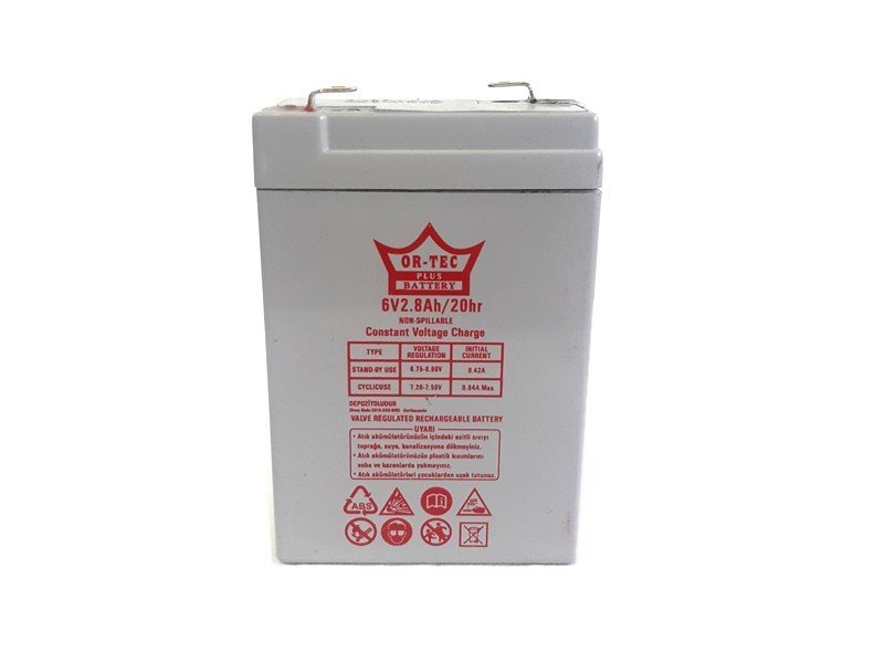 Ortec 6V 2.8Ah Bakımsız Kuru Akü