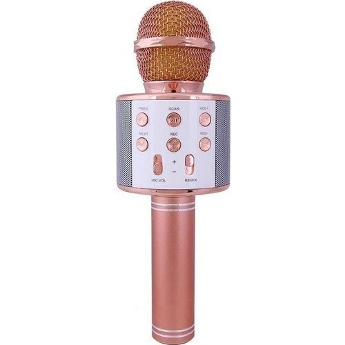 Wster WS-858 Bluetooth-SD-Aux Kablosuz Karaoke Mikrofon Rose Gold