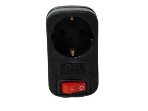 As Bakalit UFO Tekli Akım Korumalı Anahtarlı Priz Siyah 3500W 16A