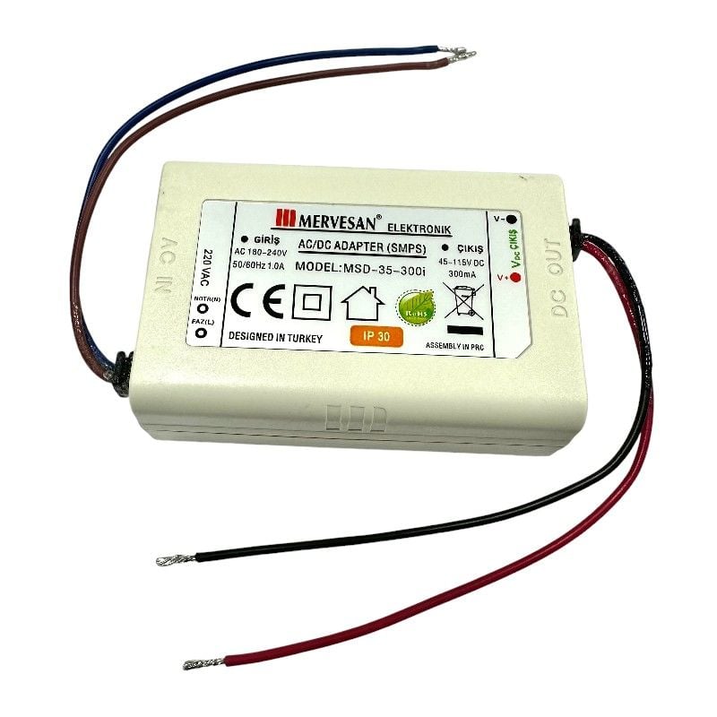Mervesan MSD-35-300i 180-220VAC - 45-115V DC 300mA Adaptör