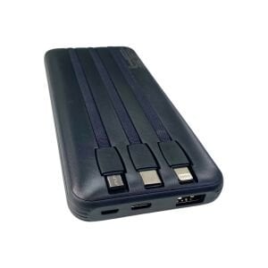 Chargeon 10000mAh Powerbank Dahili Çoklu Kablolu - Siyah