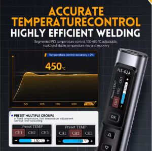 FNIRSI HS-02A Dijital Isı Ayarlı Type-C Kalem Havya 100W