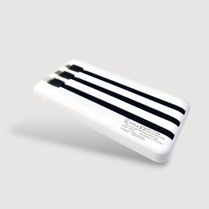 Chargeon 10000mAh Powerbank Dahili Çoklu Kablolu - Beyaz