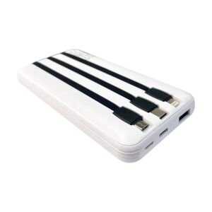 Chargeon 10000mAh Powerbank Dahili Çoklu Kablolu - Beyaz