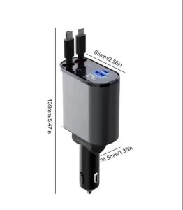 Subzero CR99 120W 4in1 Ayarlanabilir Araç içi Hızlı Çakmak Şarj Cihazı IOS - Android Uyumlu