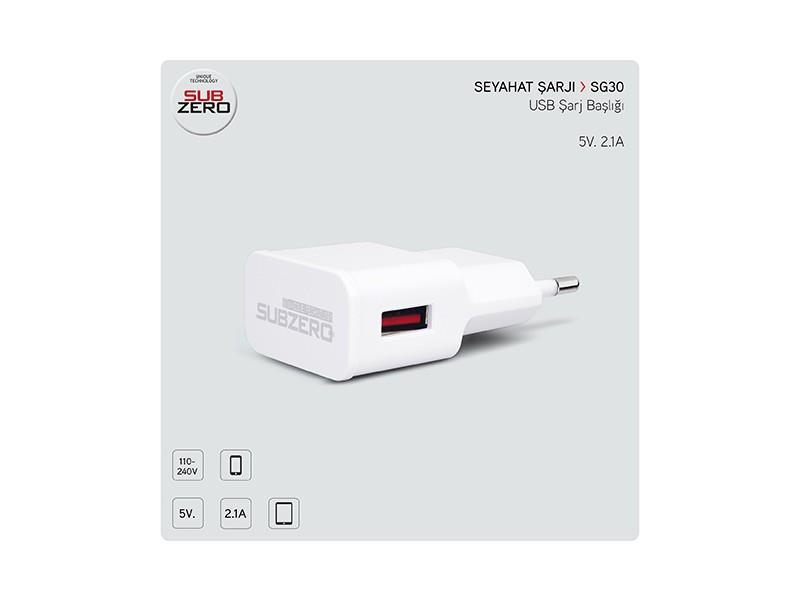 SubZero SG30 5V 2.1A USB Şarj Adaptörü
