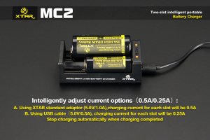 XTAR MC2 Vtc5 VTC6 18650  Pil Şarj Cihazı 2li