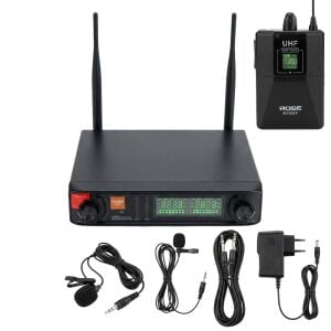 Rose R-702YY 2x48 Kanal 2li Yaka+Yaka UHF Telsiz Mikrofon