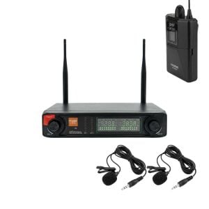 Rose R-702YY 2x48 Kanal 2li Yaka+Yaka UHF Telsiz Mikrofon